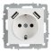 Штепсельная розетка встраиваемая IEK BRITE 16А BR-R14-16-U21-D31-K91 РЮш10-2-БрАБ с з/к и шторками с USB A+A 3,1А арктический белый