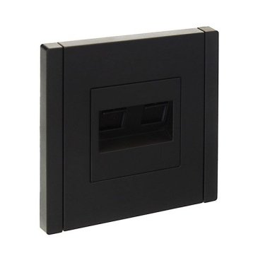 Розетка встраиваемая компьютерная IEK FORTE&PIANO двойная RJ45 кат.5E FP133 черный FP-K20-1-K02