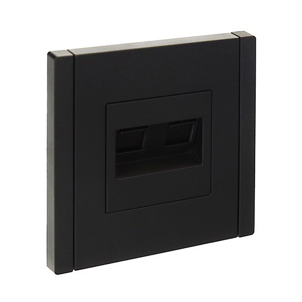 Розетка встраиваемая компьютерная IEK FORTE&PIANO двойная RJ45 кат.5E FP133 черный FP-K20-1-K02