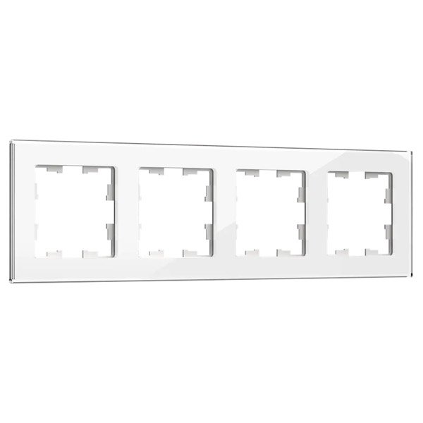 Рамка стеклянная 4 поста IEK BRITE BR-M42-G-K01 РУ-4-2-БрБ белый