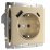Штепсельная розетка встраиваемая WERKEL 16A 250V W1171710 с/з, шторками и USB тип A+C шампань рифленый
