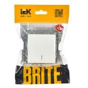 Выключатель встраиваемый одноклавишный с подсветкой IEK BRITE BR-V10-1-10-K01 ВС10-1-1-БрБ белый