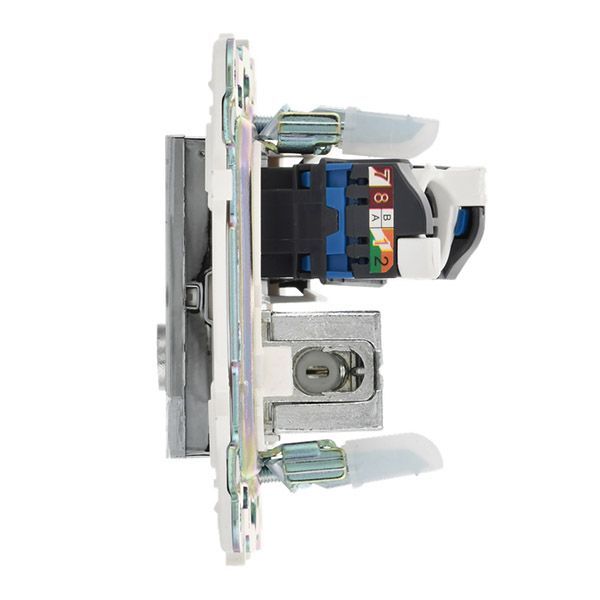 Розетка встраиваемая комбинированная IEK SKANDY SK-AK20-2-K50 SK-A15N TV+RJ45 кат.6 металл никель