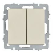 Выключатель встраиваемый двухклавишный перекрестный IEK BRITE BR-V23-0-10-K10 ВС10-2-3-БрКр бежевый