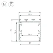 алюминиевый профиль ARH-LINE-M-3535-2000 BLACK 053401