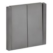 Выключатель встраиваемый двухклавишный перекрестный IEK FORTE&PIANO 10А FP509 сталь FP-V23-0-10-1-K46
