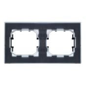 Рамка пластик 2 поста IEK BRITE BR-M22-44-K02 РУ-2-БрЧ-44 черный IP44