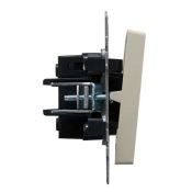 Выключатель встраиваемый одноклавишный проходной с подсветкой IEK BRITE BR-V12-1-10-K10 ВС10-1-7-БрКр бежевый