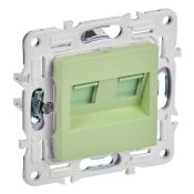 Розетка встраиваемая компьютерная двойная IEK SKANDY SK-K20-1-K06 SK-K03G RJ45 кат.5E мятный