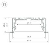 алюминиевый профиль S2-LUX с экраном S2-LINIA94-F-2500 ANOD+OPAL  021178(1)