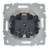 Штепсельная розетка встраиваемая IEK BRITE 16А BR-R16-16-K91 РСбш10-3-БрАБ с з/к и шторками с крышкой арктический белый IP20