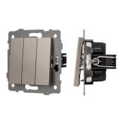 Выключатель встраиваемый трехклавишный непроходной Arlight 049899 SWT-MK03-PL-GD-V золото