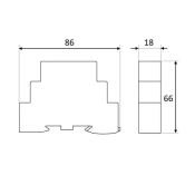 Контактор 25A 230V АС  ST25-20 контакт 2NO, потребляемая мощность 2,2Вт, размер 1 модуль