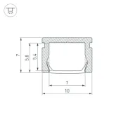 алюминиевый профиль KLUS PIK-1007-2000 ANOD BLACK 045492