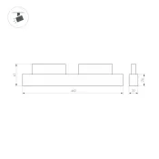 Трековый светильник  16W MIX 041879 MAG-ORIENT-LASER-L465 Day4000-MIX прямоугольник трековый черный