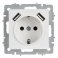 Штепсельная розетка встраиваемая IEK BRITE 16А BR-R14-16-U21-D21-K91 РЮш10-1-БрАБ с з/к и шторками с USB A+A 2,1А арктический белый