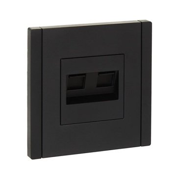 Розетка двойная RJ11+RJ45 IEK FORTE&PIANO кат.5E FP135 черный FP-KT20-O-1-K02