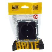 Штепсельная розетка встраиваемая IEK BRITE 16А BR-R11-16-K02 РС11-1-0-БрЧ с з/к без з/ш черный