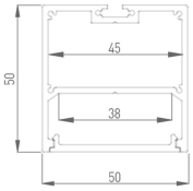 комплект профиля DesignLed с экраном LS.5050 подвесной ANOD