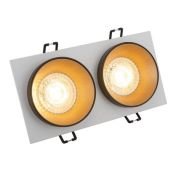 Встраиваемый светильник без лампы DENKIRS LEMVIK DK2422-GD 2xGU10/GU5.3 белый/золотой прямоугольный