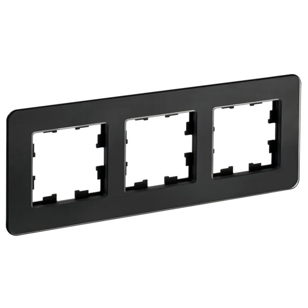 Рамка стеклянная 3 поста IEK BRITE BR-M32-G-41-K02 РУ-3-2-Бр черный RE