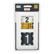 Рамка металлическая 2 поста IEK BRITE BR-M22-M-21-K47 РУ-2-1-Бр алюминий RE AL