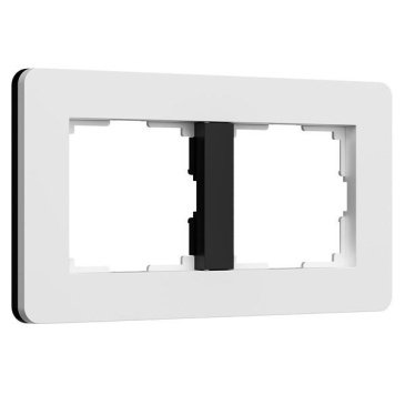 Рамка пластик 2 поста WERKEL Split W0023068 белый/черный
