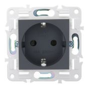 Штепсельная розетка встраиваемая IEK SKANDY 16А SK-R14-16-1-K48 SK-R06T с з/к и шторками безвинтовое крепление титан