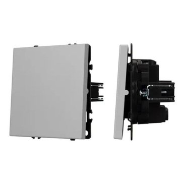 Выключатель встраиваемый одноклавишный перекрёстный 059429 SWT-NOBE-MKX1-SFPL-IS никель