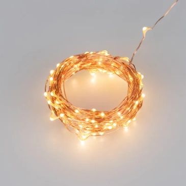 гирлянда НИТЬ на батарейках РОСА Белый теплый 048708 ARD-DEW-HOME-10000-100LED-LIVE Warm3000 (5V, USB, ПДУ)