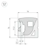 Архитектурный силиконовый профиль WPH-FLEX-1616-SIDE-S11-20m WHITE 041093(1)