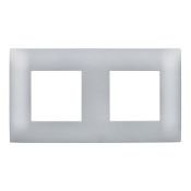 Рамка пластик 2 поста IEK SKANDY SK-M22-K23 SK-F02S серебряный