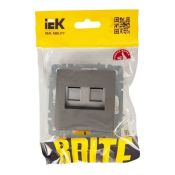 Розетка двойная RJ11+RJ45 кат.5E РК/Т12-БрС сталь BR-KT20-O-1-K46 BRITE IEK