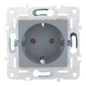 Штепсельная розетка встраиваемая IEK SKANDY 16А SK-R11-16-K03 SK-R05Gr с з/к без з/ш серый