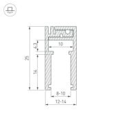 алюминиевый профиль KLUS GLASS-810-2000 ANOD 019191