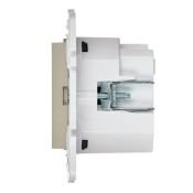 Штепсельная розетка встраиваемая IEK SKANDY 16А SK-R14-16-U14-018-K10 SK-R17B с з/к и шторками с USB A+C 18Вт бежевый