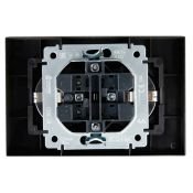 Штепсельная розетка встраиваемая двойная IEK BRITE 16А BR-R21-16-K46-F РС12-3-БрС с з/к без з/ш в сборе сталь
