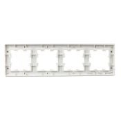 Рамка пластик 4 поста IEK BRITE BR-M42-51-K01 РУ-4-Бр белый рифленый