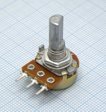 Резистор 16K1 F 1.0M вал с лыской L-20мм,1 MОм,0.125 Вт,200В.