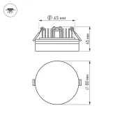 Встраиваемый светильник   5W Белый теплый  020809  LTD-80R-Opal-Roll 220V IP40 круглый белый