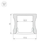 алюминиевый профиль с экраном ALU-SLIM-H15-2000 ANOD+FROST (2м) 018246