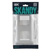 Рамка пластик 2 поста IEK SKANDY SK-M22-K23 SK-F02S серебряный