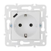 Штепсельная розетка встраиваемая IEK SKANDY 16А SK-R14-16-U14-018-K01 SK-R17W с з/к и шторками с USB A+C 18Вт арктический белый