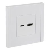 Розетка встраиваемая USB IEK FORTE&PIANO A+C 18Вт FP-U22-018-K01 FP251 белый