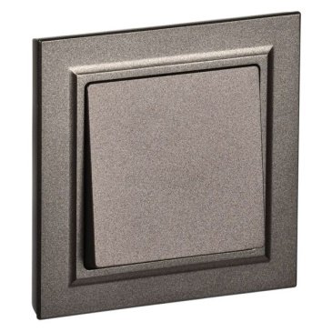 Выключатель встраиваемый одноклавишный IEK BRITE BR-V10-0-10-K45-F ВСР10-1-0-БрТБ в сборе бронза