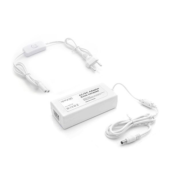 сетевой адаптер (AC-DC)  12V  4.0A 48W 03-19 Apeyron белый корпус с выключателем IP44