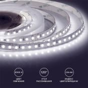 Светодиодная лента Белый 3528 24V  10W/m 120Led/метр 00-332 Стандарт 8мм