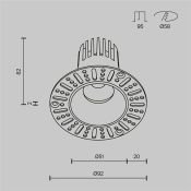 Встраиваемый светильник  10W Белый дневной DL119-10W-4K-TRS-W Омут / Dip 50deg 230V IP20 круглый белый
