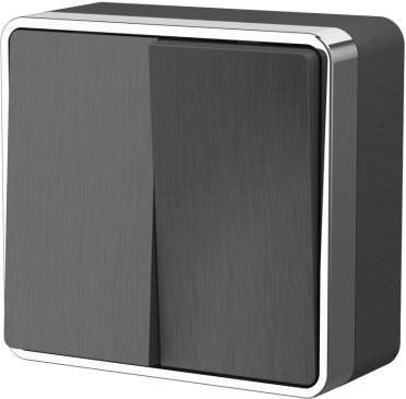 Выключатель накладной двухклавишный WERKEL GALLANT WL15-03-01 / W5020004  графит рифленый