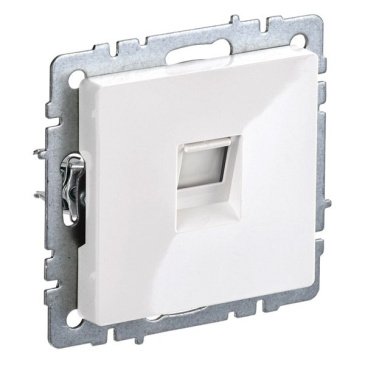 Розетка встраиваемая компьютерная IEK BRITE BR-K10-2-K01 РК11-БрБ RJ45 кат.6 белый